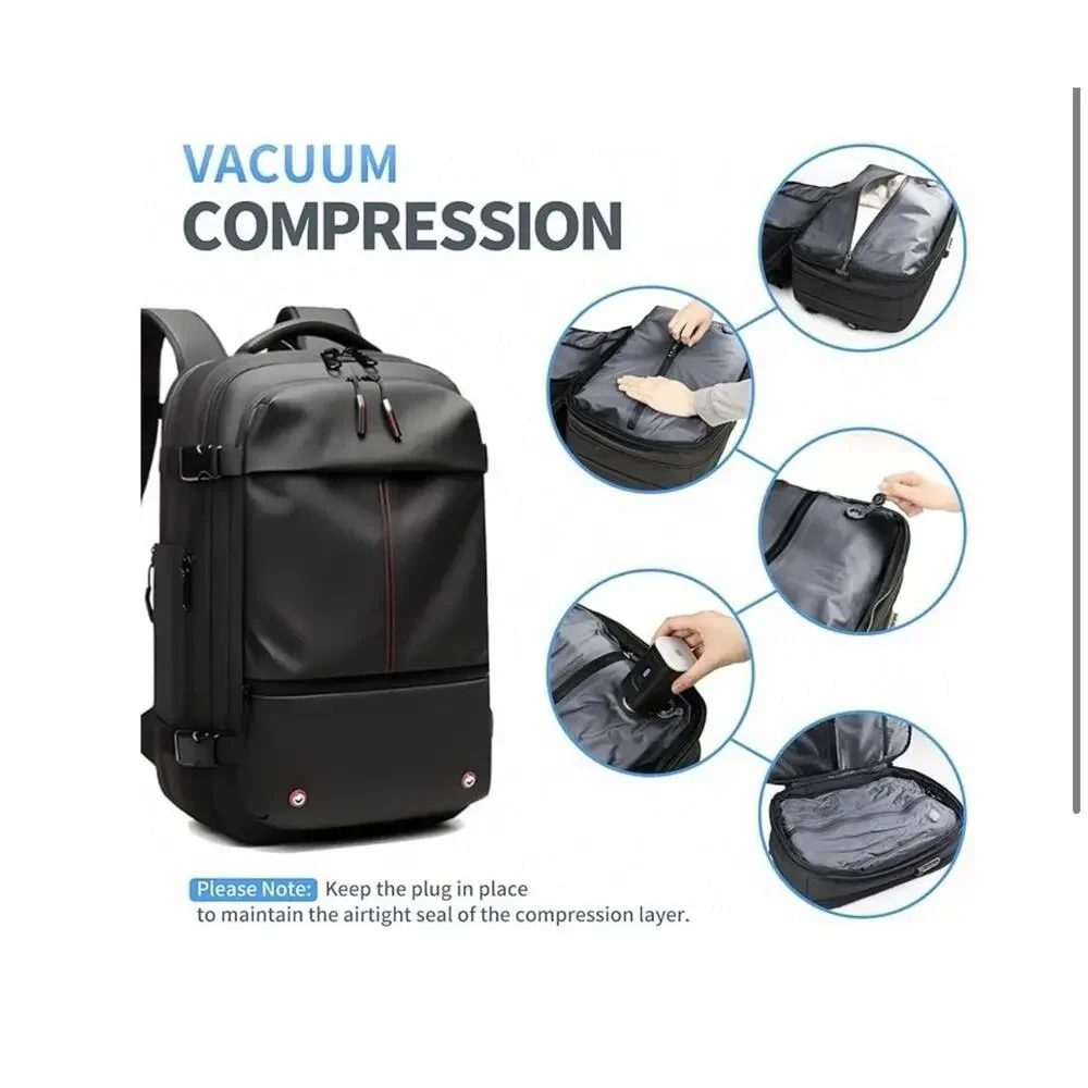 Kuvictewl 60L Vacuum Compression Travel Backpack Expandable TSA Lock